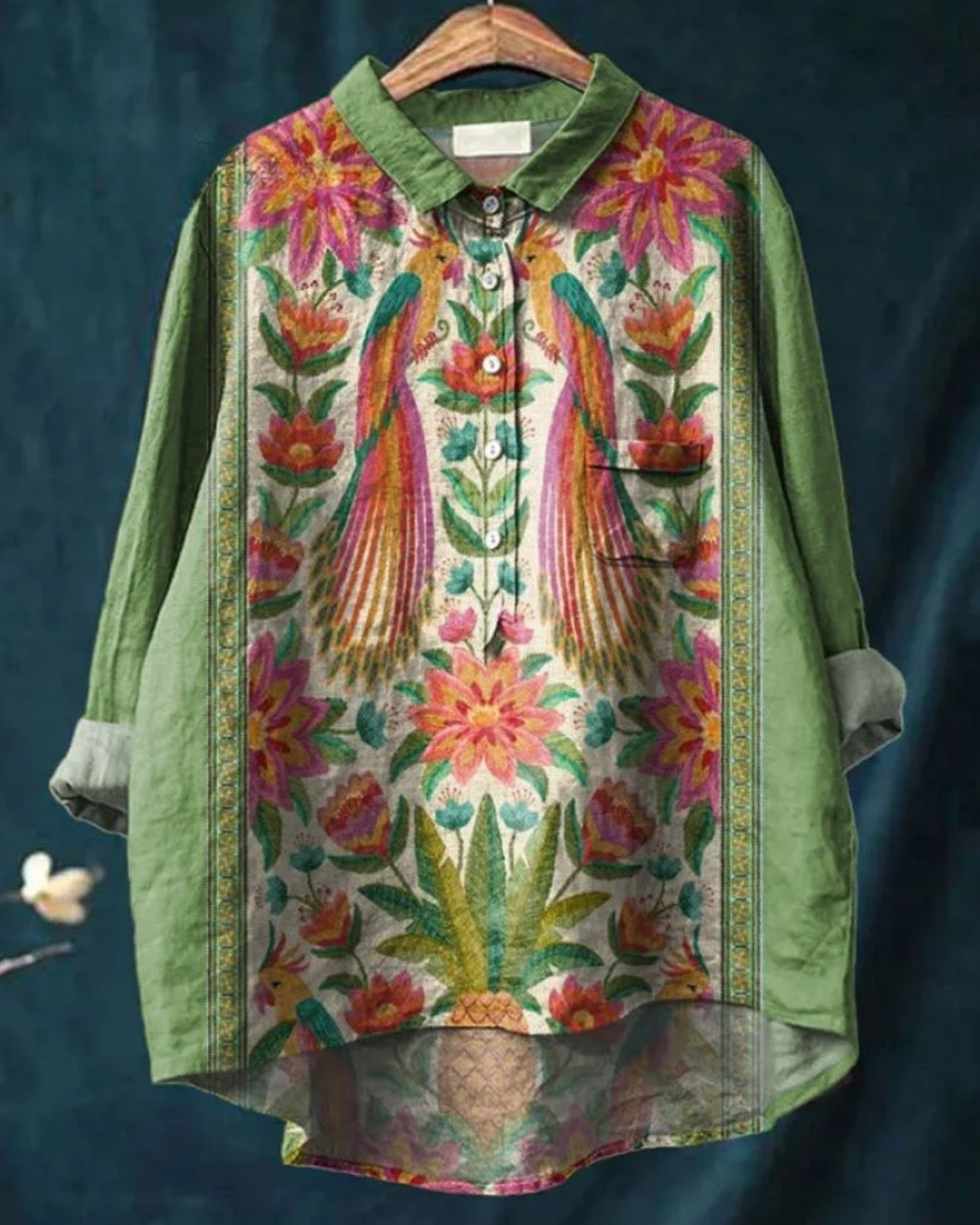 Jenny | Stijlvol Bloemenoverhemd met Knopen