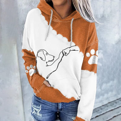 Trendy, casual hoodie met digitale print
