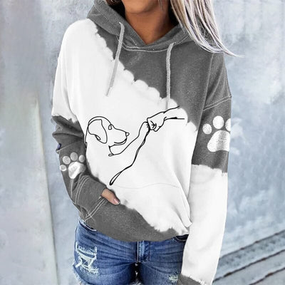 Trendy, casual hoodie met digitale print