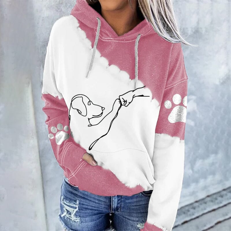Trendy, casual hoodie met digitale print