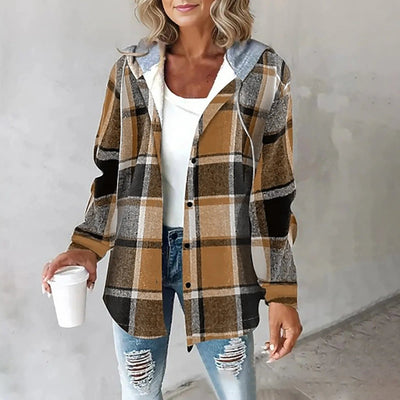Jemima™ | Dames Knopen-Plaid-Jack